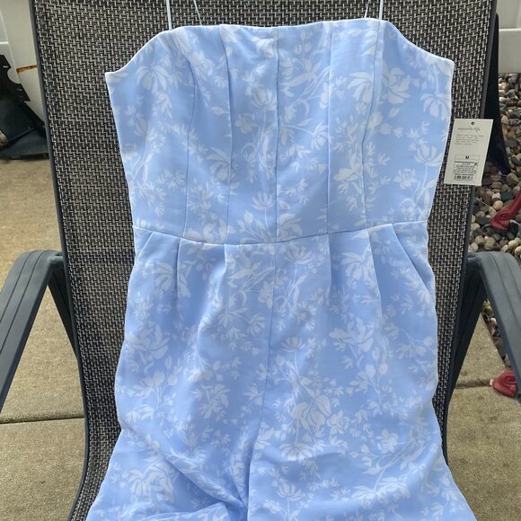 ~Ladies A New Day Powder Blue Floral Girly~Girl Jumpsuit~M~NWT's - Picture 3 of 7